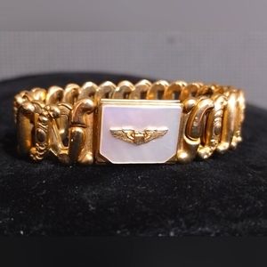 Vintage Military Jewelry Sweetheart Expansion US Army Air Corps Bracelet La Mode